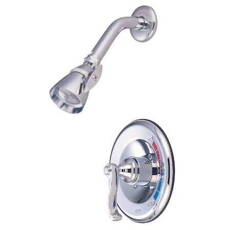 Shower Faucet, Polished Chrome, Wall Mount